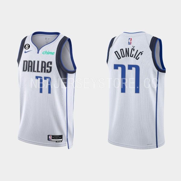 Dallas Mavericks Luka Doncic #77 2022-23 Association Edition White Jersey Swingman