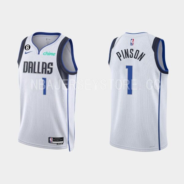Dallas Mavericks Theo Pinson #1 2022-23 Association Edition White Jersey Swingman
