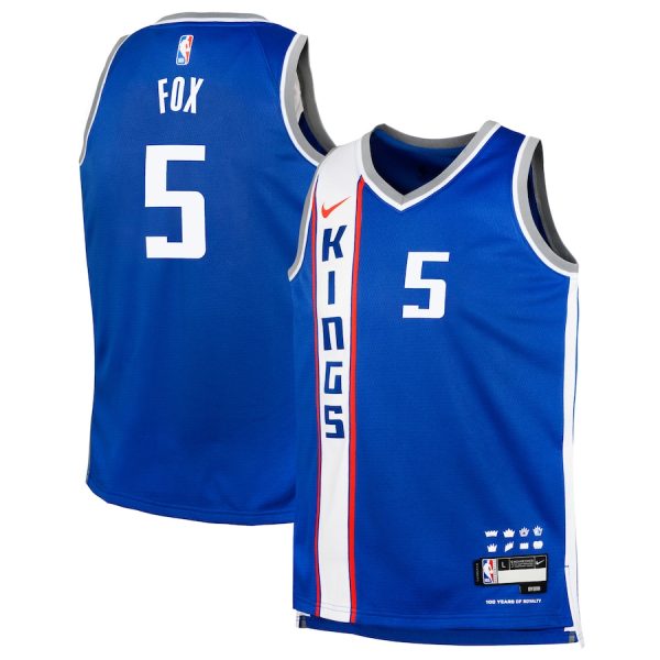 De'Aaron Fox Sacramento Kings Youth 2023/24 Swingman Replica Jersey - City Edition - Blue