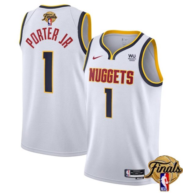 Denver Nuggets #1 Michael Porter Jr. White 2023 Finals Association Edition Stitched Jersey