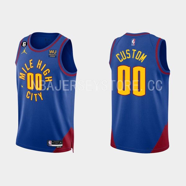 Denver Nuggets Custom #00 Royal Blue 2022-23 Statement Edition Jersey