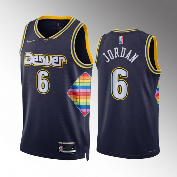 Denver Nuggets DeAndre Jordan #6 Navy City Edition Jersey 75th Diamond