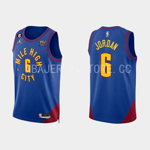 Denver Nuggets DeAndre Jordan #6 Royal Blue 2022-23 Statement Edition Jersey