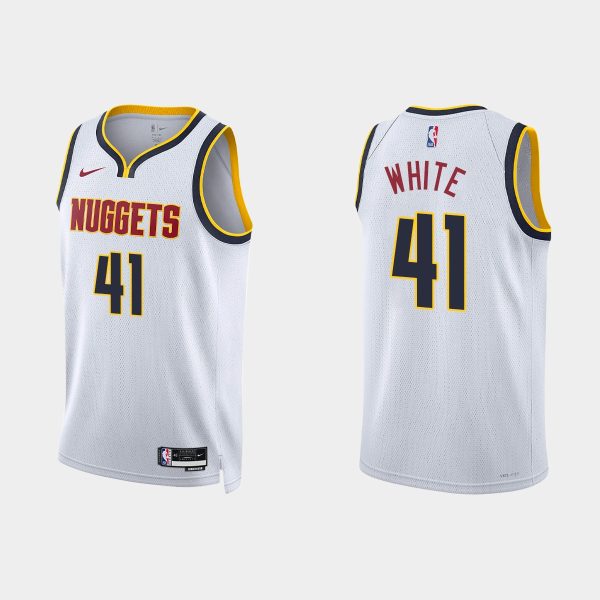 Denver Nuggets Jack White #41 2022-23 Association Edition White Jersey Swingman