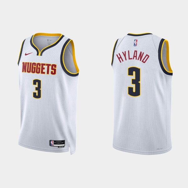 Denver Nuggets Nah'Shon Hyland #3 2022-23 Association Edition White Jersey Swingman