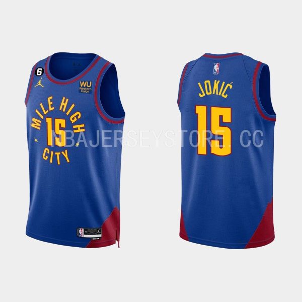 Denver Nuggets Nikola Jokic #15 Royal Blue 2022-23 Statement Edition Jersey