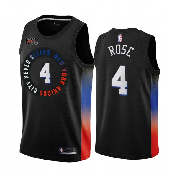 Derrick Rose New York Knicks 2020-21 Black City Edition Jersey