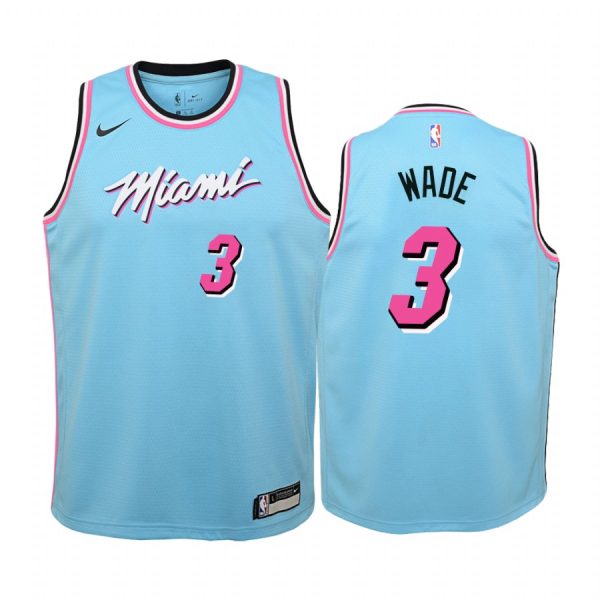 Dwyane Wade Miami Heat Blue City 2019-20 Jersey - Youth