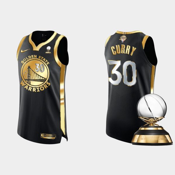 Golden State Warriors 2022 Western Conference Final Champs Stephen Curry #30 Black Golden Jersey Black