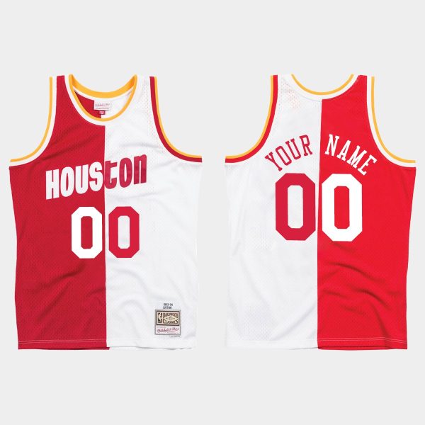 Houston Rockets Custom Split Jersey White Red