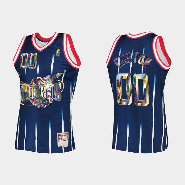 Houston Rockets Retro Custom #00 Diamond Edition 75th Navy Jersey