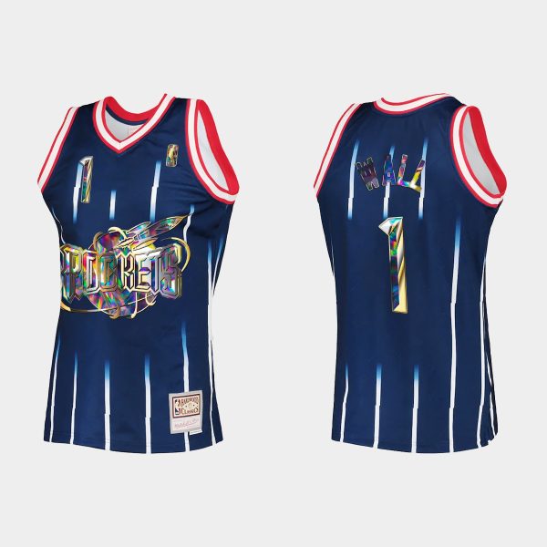 Houston Rockets Retro John Wall #1 Diamond Edition 75th Navy Jersey