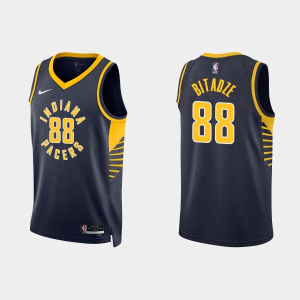 Indiana Pacers #88 Goga Bitadze Icon Edition Black 2022-23 Jersey