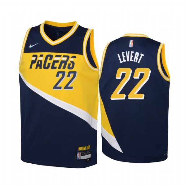 Indiana Pacers Caris LeVert City Edition Blue Youth Jersey NBA 75th Season #22