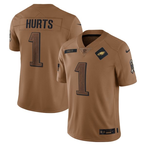 Jalen Hurts Philadelphia Eagles 2023 Salute To Service Limited Jersey - Brown