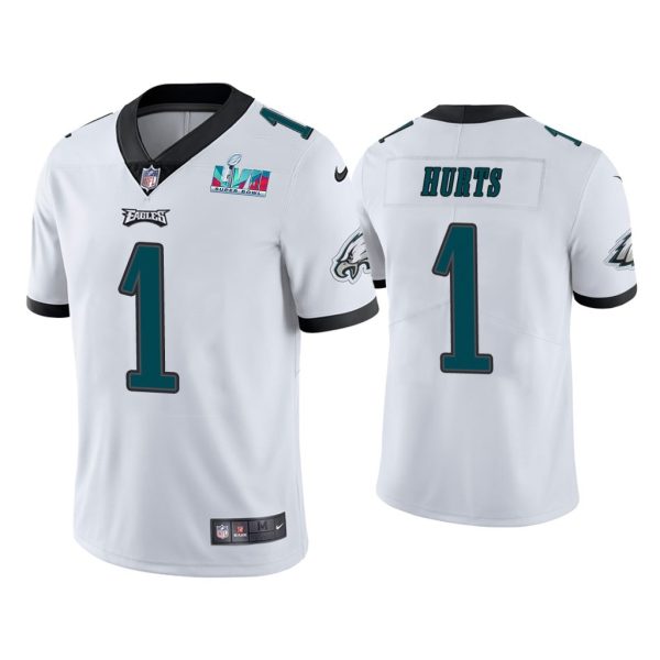 Jalen Hurts Philadelphia Eagles Super Bowl LVII White Vapor Limited Jersey