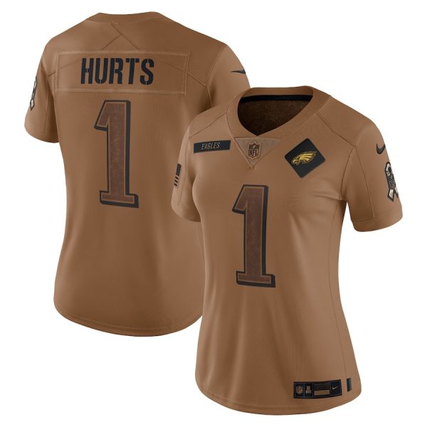 Jalen Hurts Philadelphia Eagles Women's 2023 Salute To Service Limited Jersey - Brown