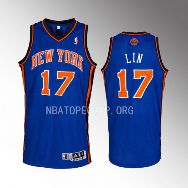 Jeremy Lin 38 at the Garden Knicks #17 Blue Jersey