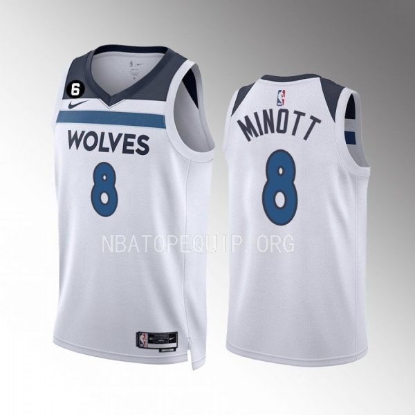 Josh Minott Minnesota Timberwolves 2022-23 Association Edition White #8 Jersey Swingman