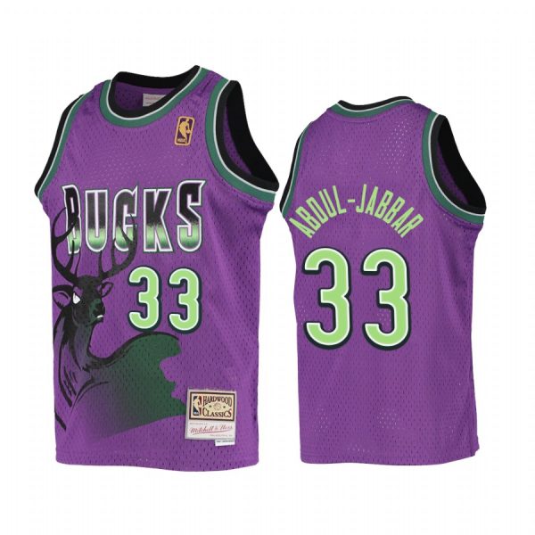 Kareem Abdul-Jabbar Milwaukee Bucks Youth Purple Reload Jersey Hardwood Classics