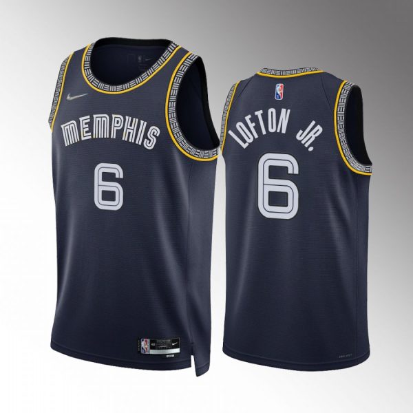 Kenneth Lofton Jr. #6 Memphis Grizzlies 2022 City Edition Navy Jersey