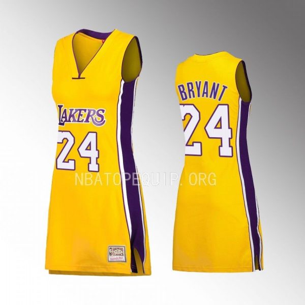 Kobe Bryant Los Angeles Lakers #24 1999 Hardwood Classics Jersey Gold Name Number Dress Women