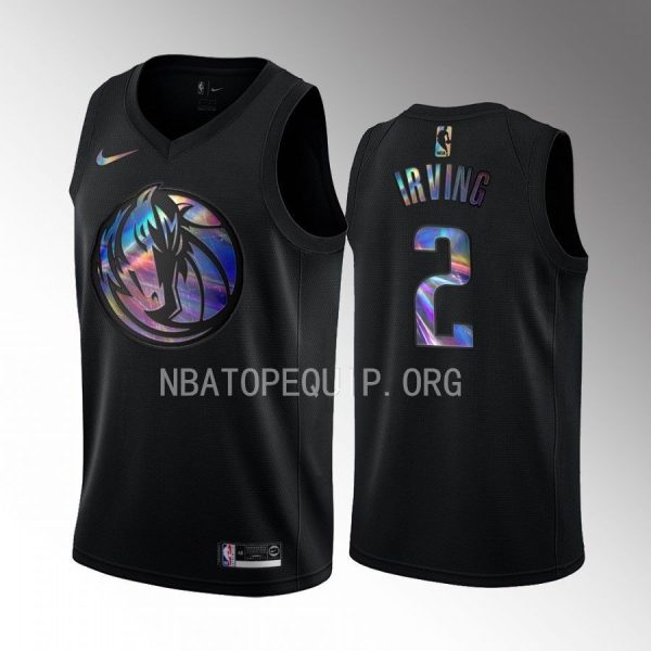 Kyrie Irving Dallas Mavericks #2 Black Jersey Iridescent Holographic Limited