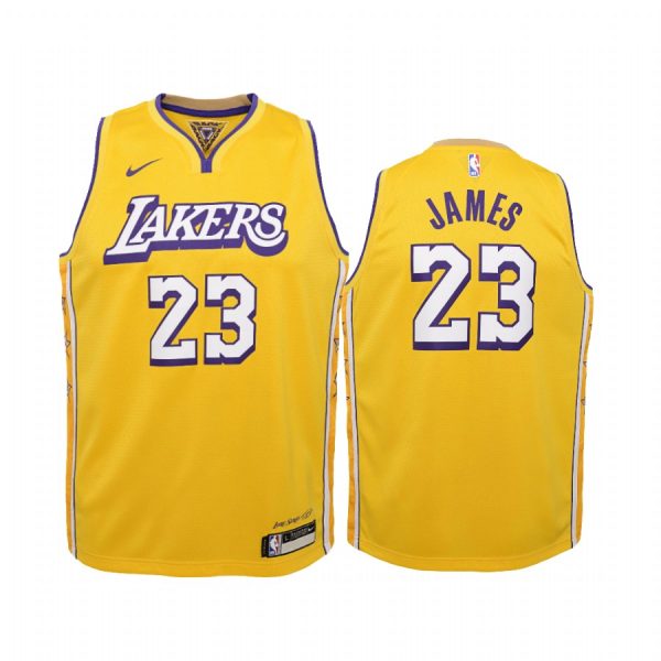 LeBron James Los Angeles Lakers 2019-20 City Edition youth Jersey - Yellow