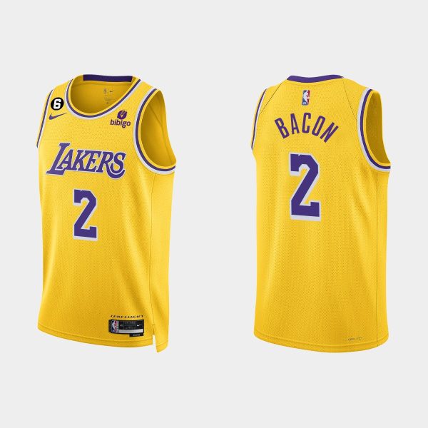 Los Angeles Lakers #2 Dwayne Bacon Icon Edition Gold 2022-23 Jersey