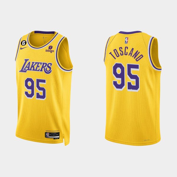 Los Angeles Lakers #95 Juan Toscano-Anderson Icon Edition Gold 2022-23 Jersey