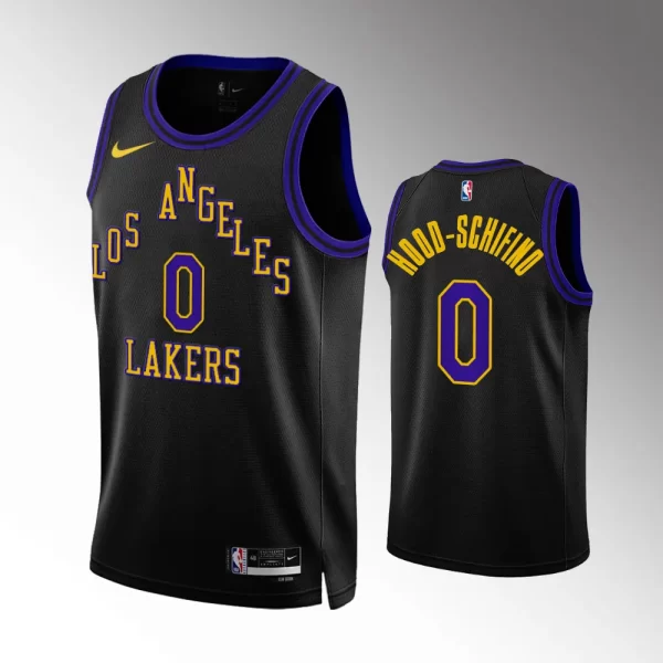 Los Angeles Lakers Black City Edition #0 Jalen Hood-Schifino 2023-24 Swingman Jersey