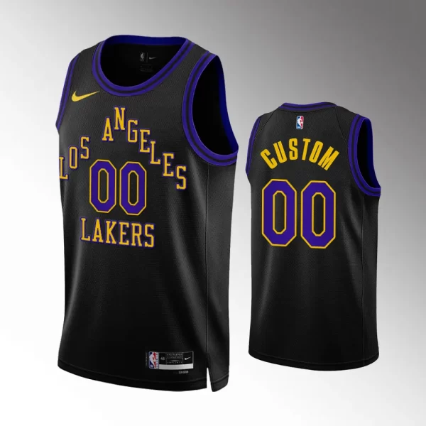 Los Angeles Lakers Black City Edition #00 Custom 2023-24 Swingman Jersey