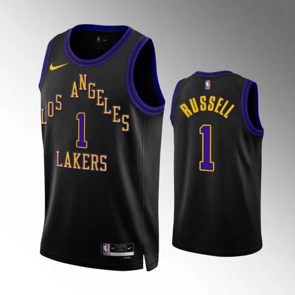 Los Angeles Lakers Black City Edition #1 D'Angelo Russell 2023-24 Swingman Jersey