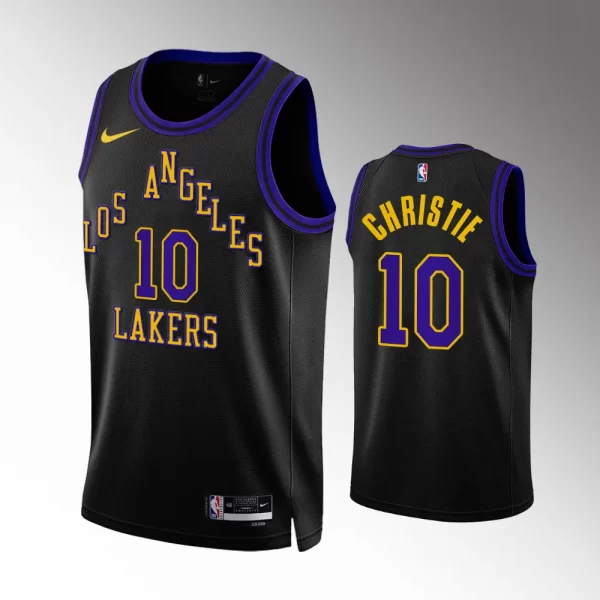 Los Angeles Lakers Black City Edition #10 Max Christie 2023-24 Swingman Jersey
