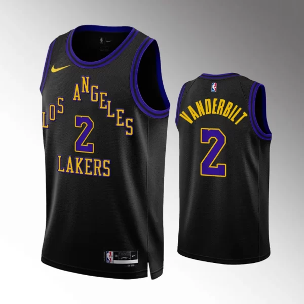Los Angeles Lakers Black City Edition #2 Jarred Vanderbilt 2023-24 Swingman Jersey