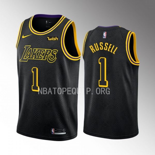 Los Angeles Lakers D'Angelo Russell Mamba Inspired Black #1 Jersey Swingman