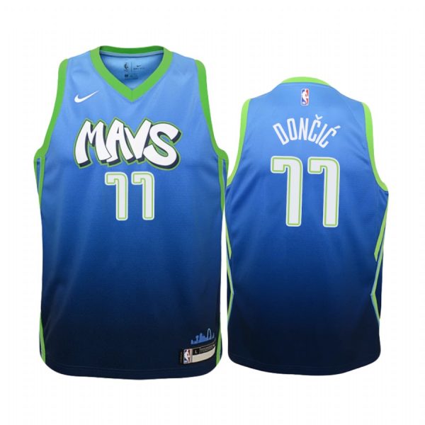 Luka Doncic Dallas Mavericks Blue City 2019-20 Jersey - Youth