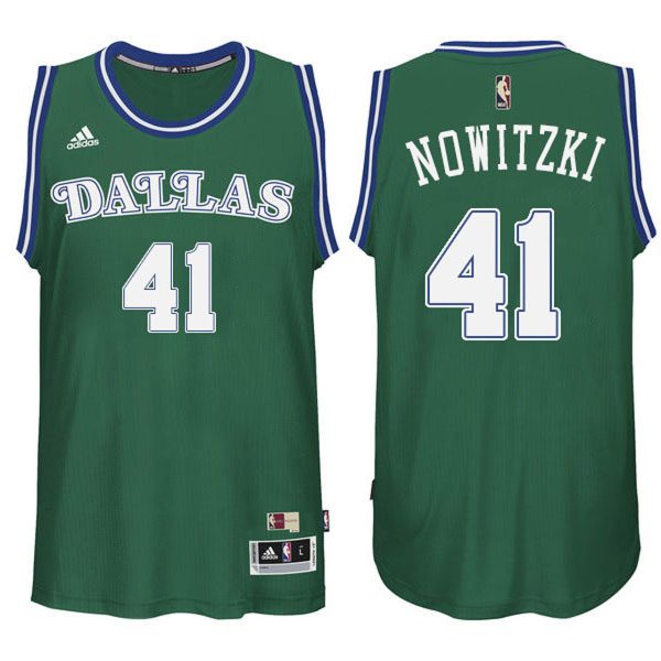 Male Dirk Nowitzki Dallas Mavericks #41 Kelly Green Hardwood Classics Swingman Jersey