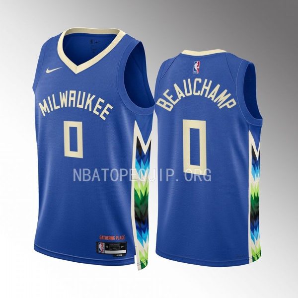 MarJon Beauchamp 2022-23 Milwaukee Bucks Blue #0 City Edition Jersey Swingman