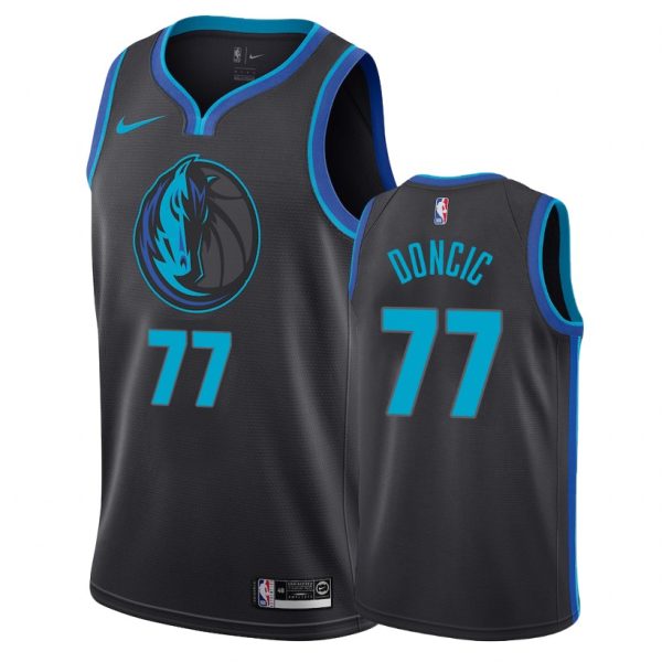 Mavericks Male Luka Doncic #77 2018-19 City Edition Black Jersey