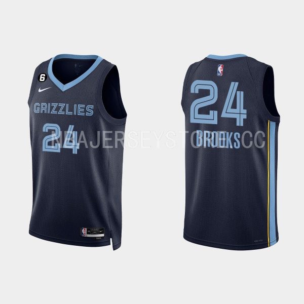Memphis Grizzlies #24 Dillon Brooks Icon Edition Navy 2022-23 Jersey