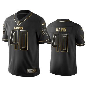 Men 2019 Golden Edition Vapor Untouchable Limited Detroit Lions #40 Jarrad Davis Black Jersey