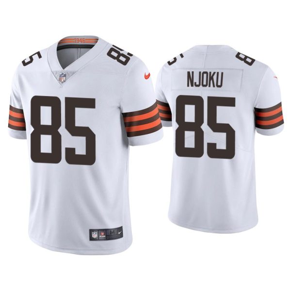 Men 2020 David Njoku Cleveland Browns White Vapor Limited Jersey