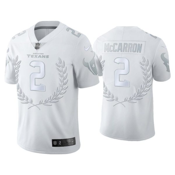 Men AJ McCarron Houston Texans White Platinum Limited Jersey