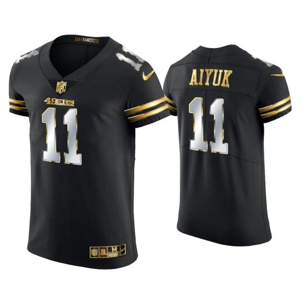 Men Brandon Aiyuk San Francisco 49ers Black Golden Edition Elite Jersey