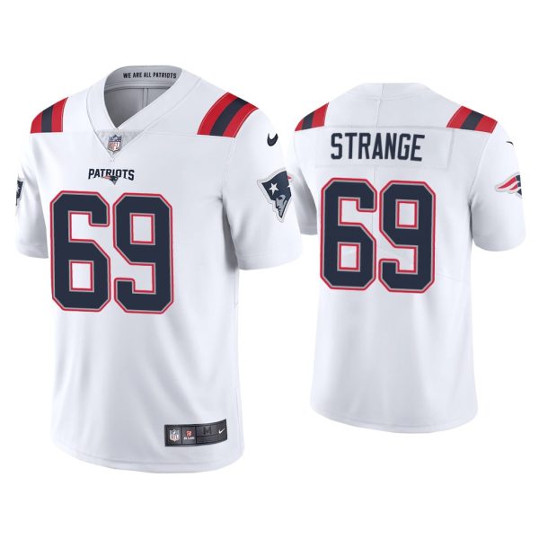 Men Cole Strange New England Patriots White 2022 NFL Draft Vapor Limited Jersey