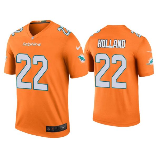 Men Color Rush Legend Jevon Holland Miami Dolphins Orange Jersey