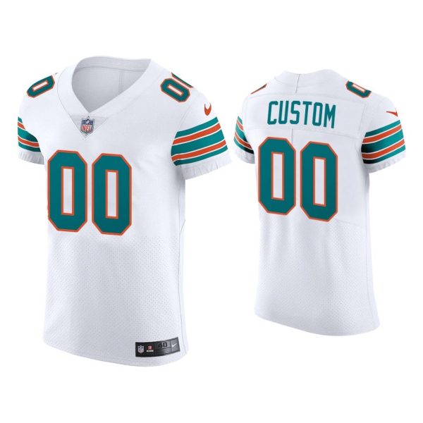 Men Custom Miami Dolphins White Vapor Elite Jersey