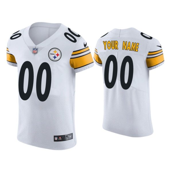 Men Custom Pittsburgh Steelers White Vapor Elite Jersey