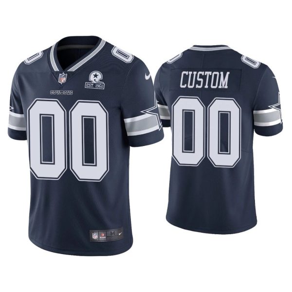 Men Dallas Cowboys 60th Anniversary Custom Navy Limited Jersey